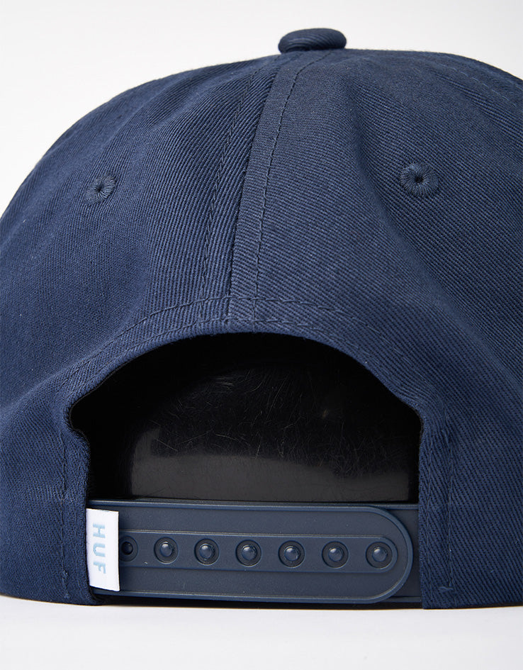 HUF Arch Logo 6 Panel Curved Visor Cap - Navy