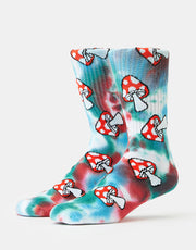 HUF Microdose Tiedye Crew Socks - Red
