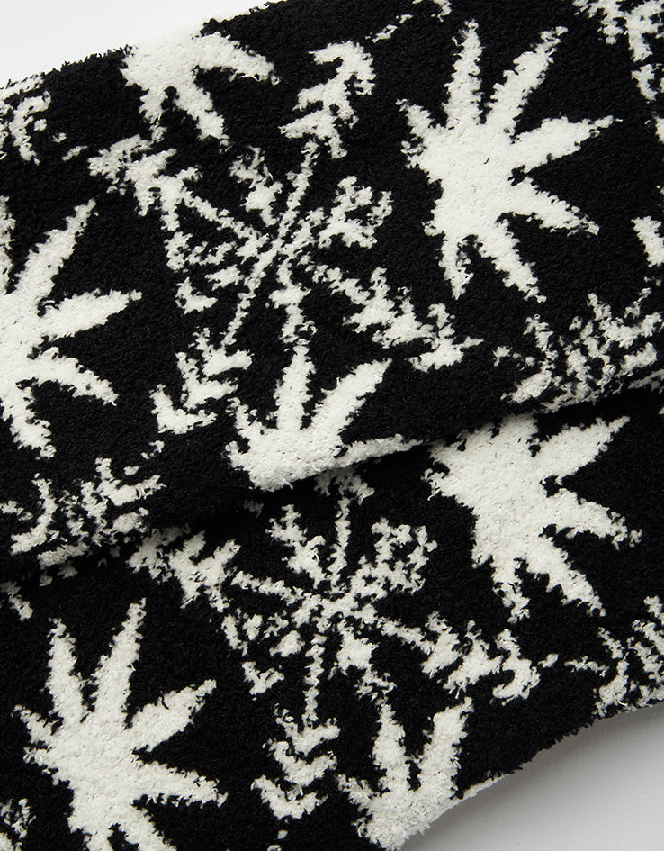 HUF Arctic Plantlife Fuzzy Crew Socks - Black
