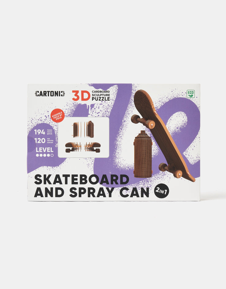 Cartonic 3D Skateboard and Spray Can Sculpture Puzzle