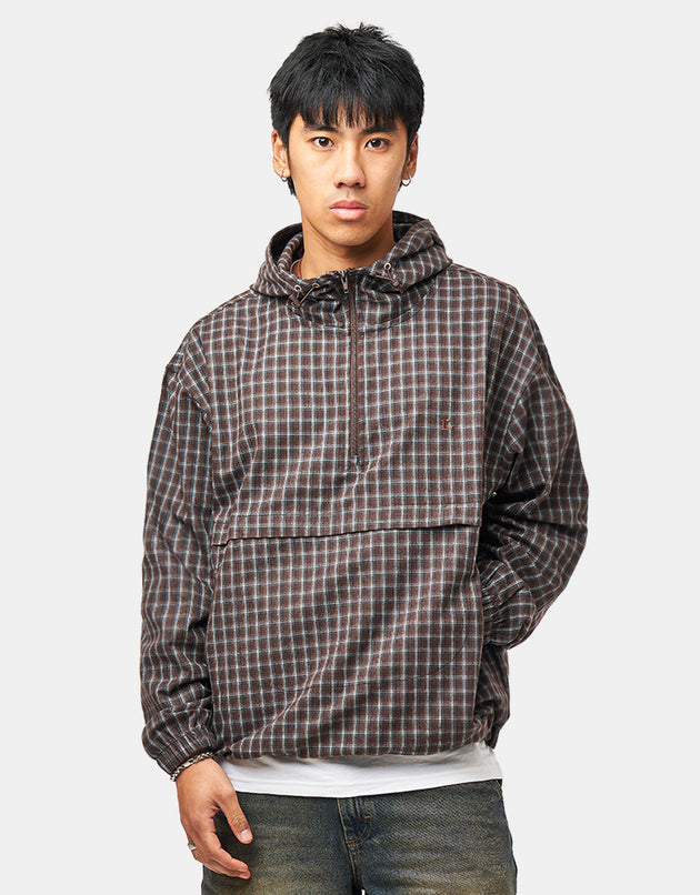Route One Checked Pullover Anorak - Plaid (Brown)