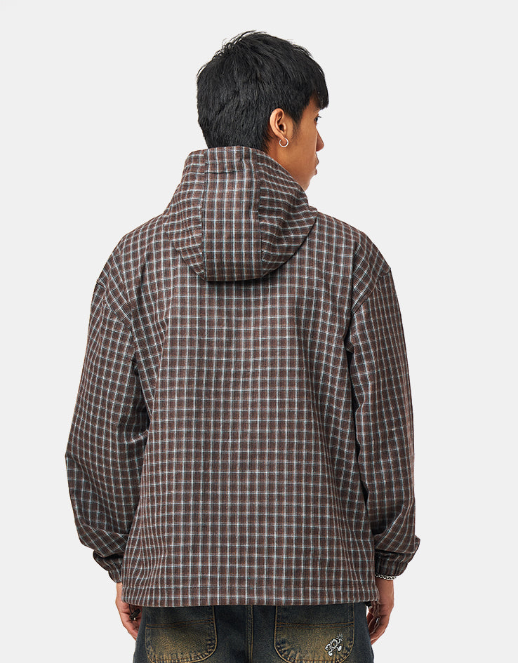 Route One Checked Pullover Anorak - Plaid (Brown)