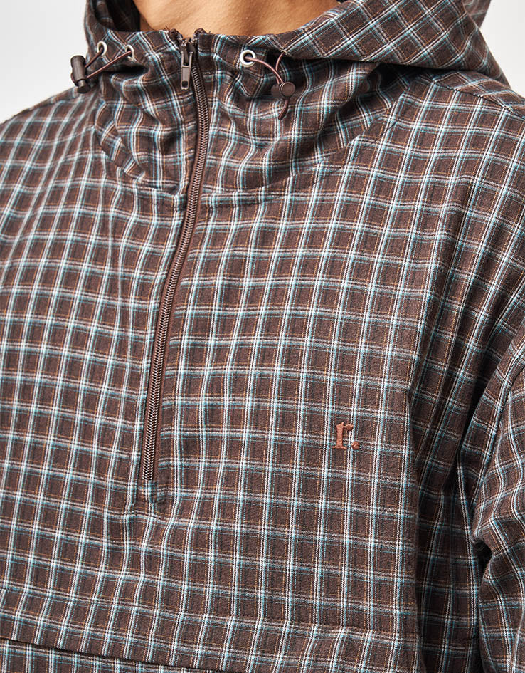 Route One Checked Pullover Anorak - Plaid (Brown)