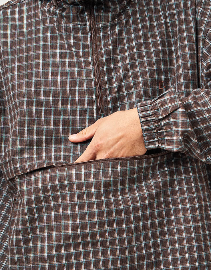 Route One Checked Pullover Anorak - Plaid (Brown)