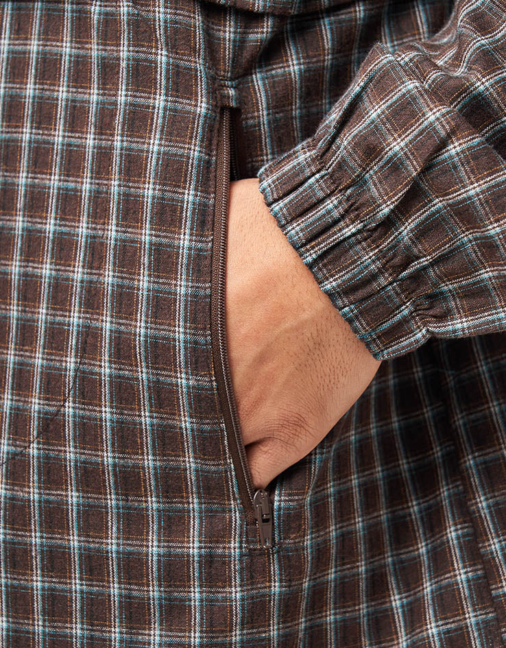 Route One Checked Pullover Anorak - Plaid (Brown)