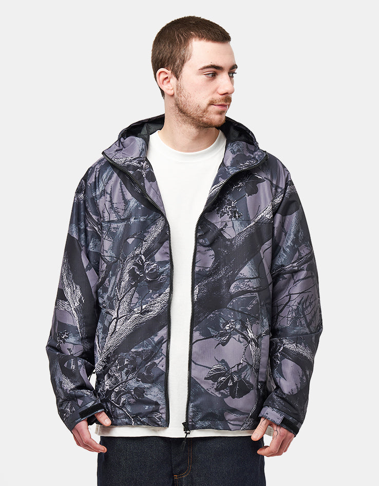 Route One Windbreaker Jacket - Tree Camo (Black)