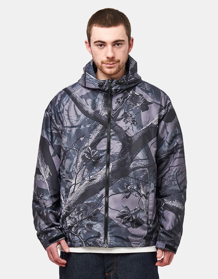 Route One Windbreaker Jacket - Tree Camo (Black)