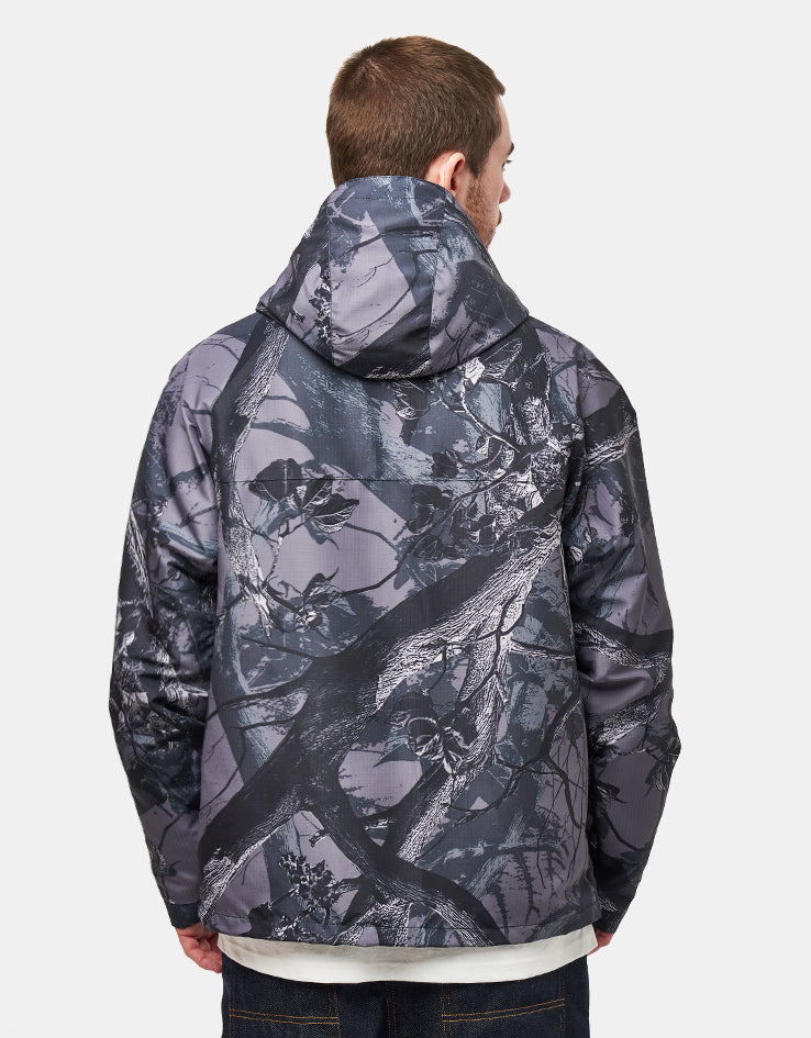 Route One Windbreaker Jacket - Tree Camo (Black)
