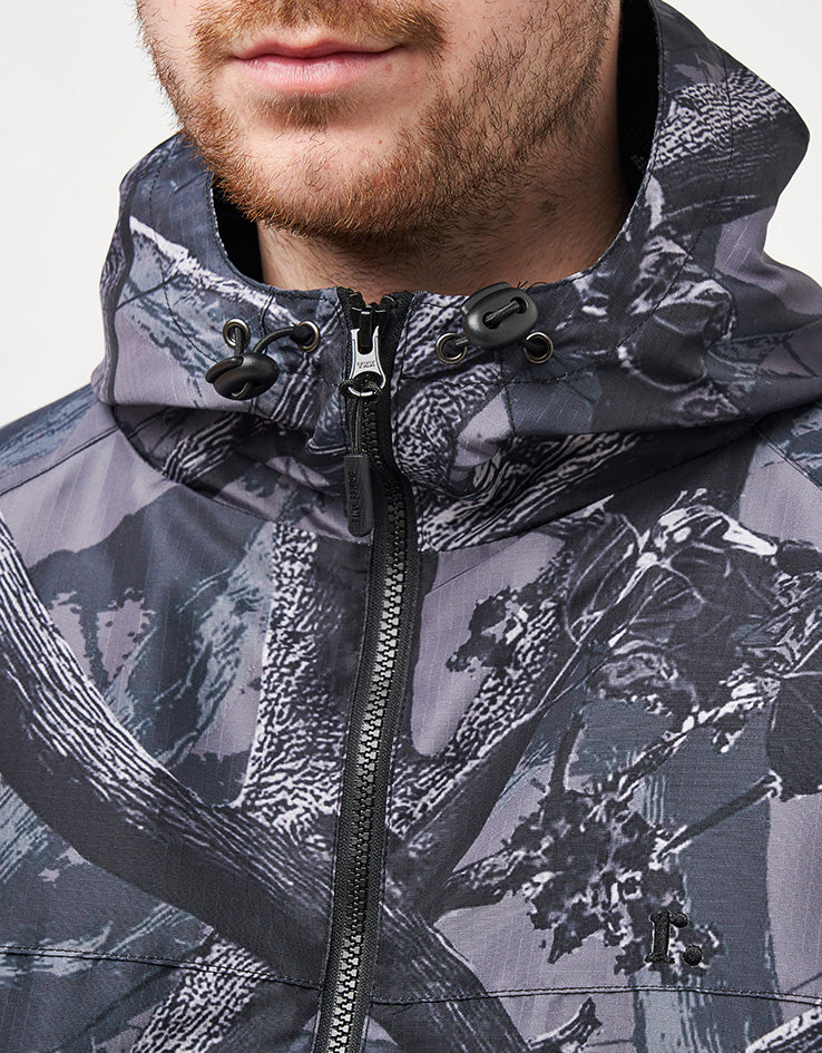 Route One Windbreaker Jacket - Tree Camo (Black)