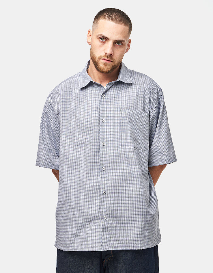 Route One Dylan S/S Plaid Shirt - Grey/Blue