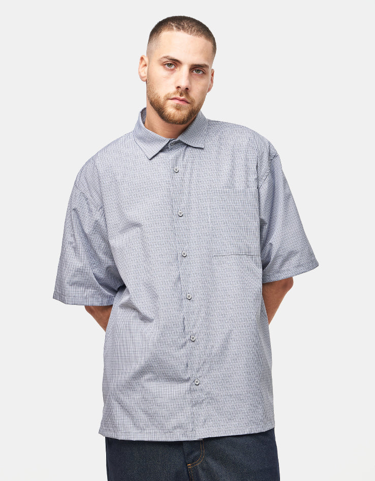 Route One Dylan S/S Plaid Shirt - Grey/Blue