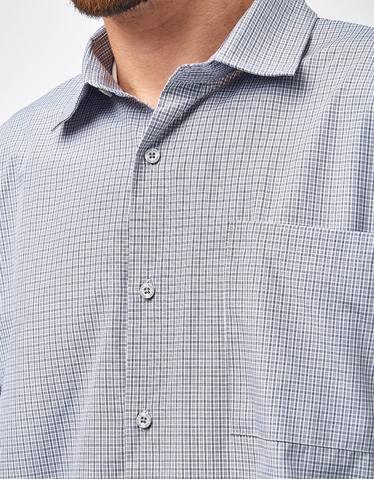 Route One Dylan S/S Plaid Shirt - Grey/Blue