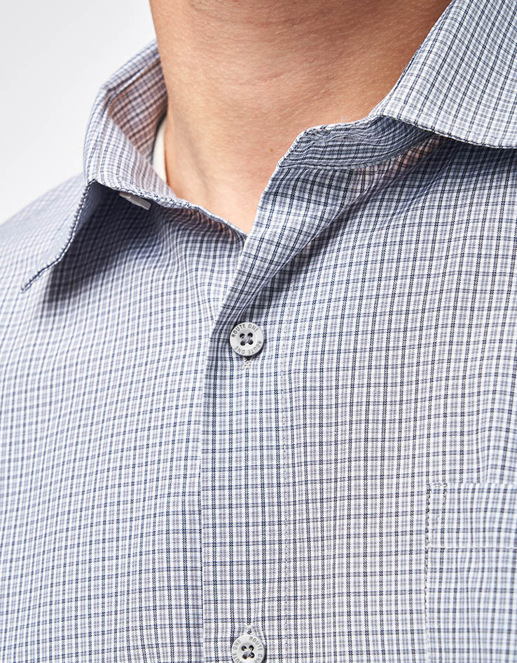 Route One Dylan S/S Plaid Shirt - Grey/Blue