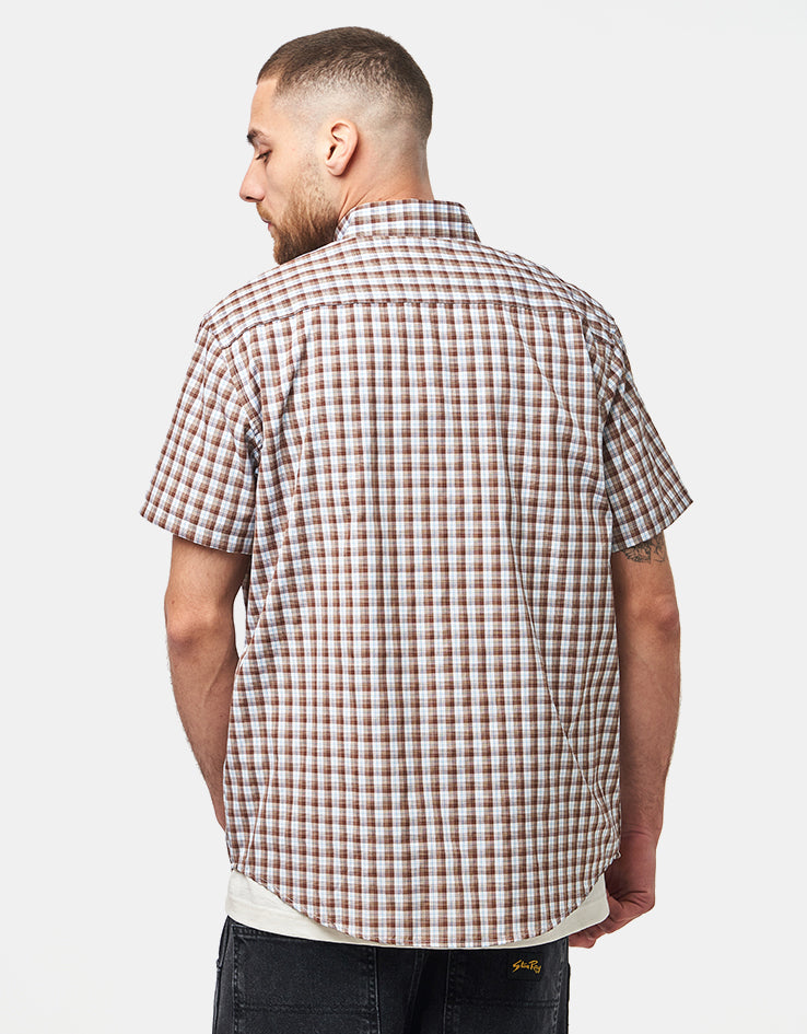 Route One Noah S/S Plaid Shirt - Brown/Blue