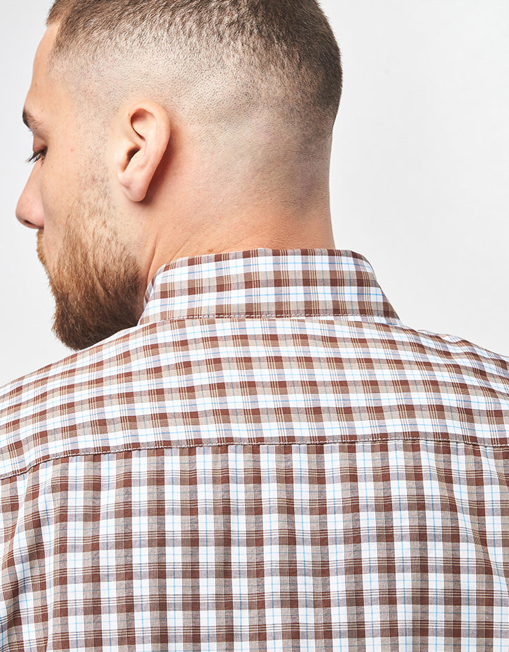 Route One Noah S/S Plaid Shirt - Brown/Blue