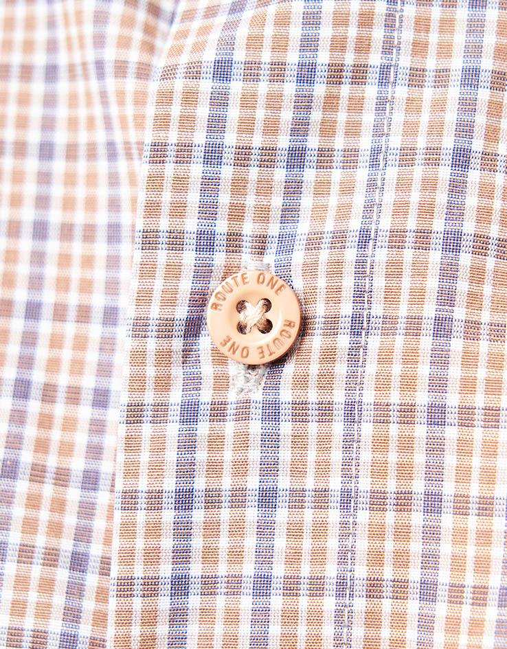 Route One Noah S/S Plaid Shirt - Brown/Blue
