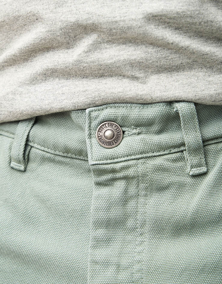 Route One Washed Canvas Shorts - Green Bay
