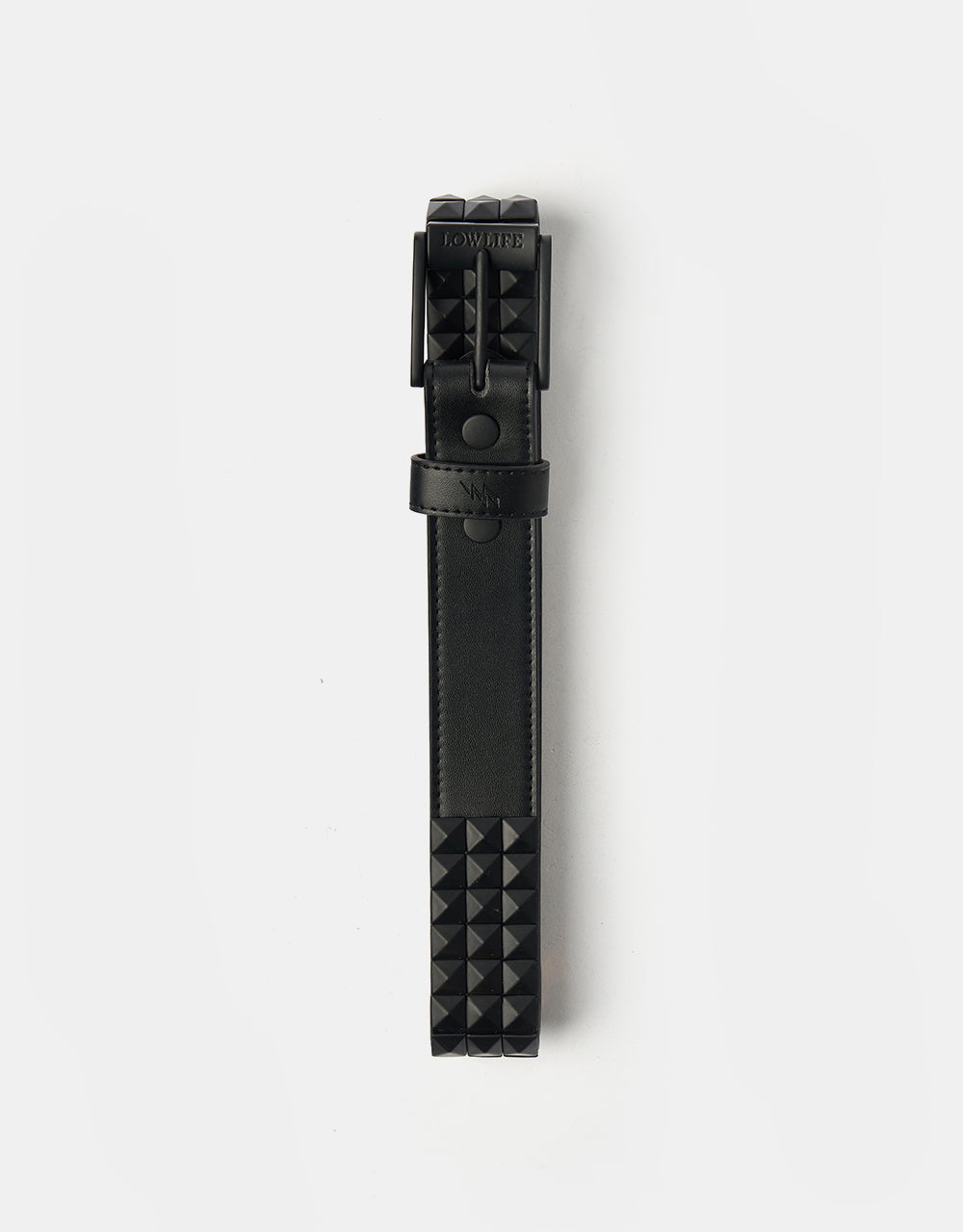 Lowlife Triple S Studded Leather Belt - Matt Black