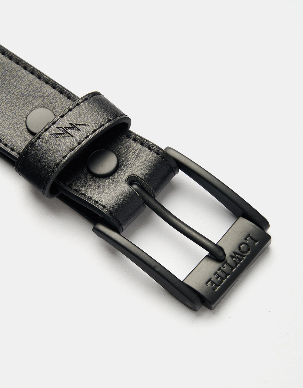Lowlife Triple S Studded Leather Belt - Matt Black