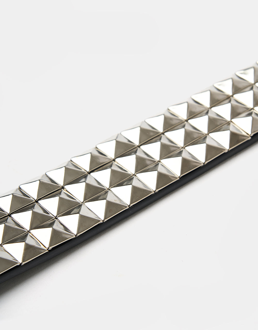 Lowlife Triple S Studded Leather Belt - Black and Silver