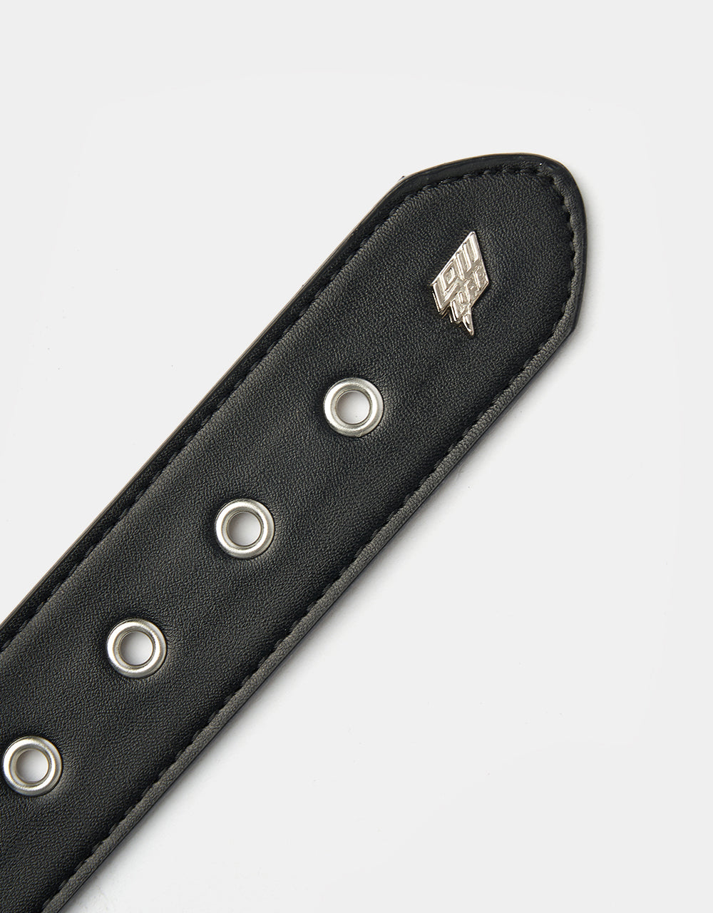 Lowlife Triple S Studded Leather Belt - Black and Silver