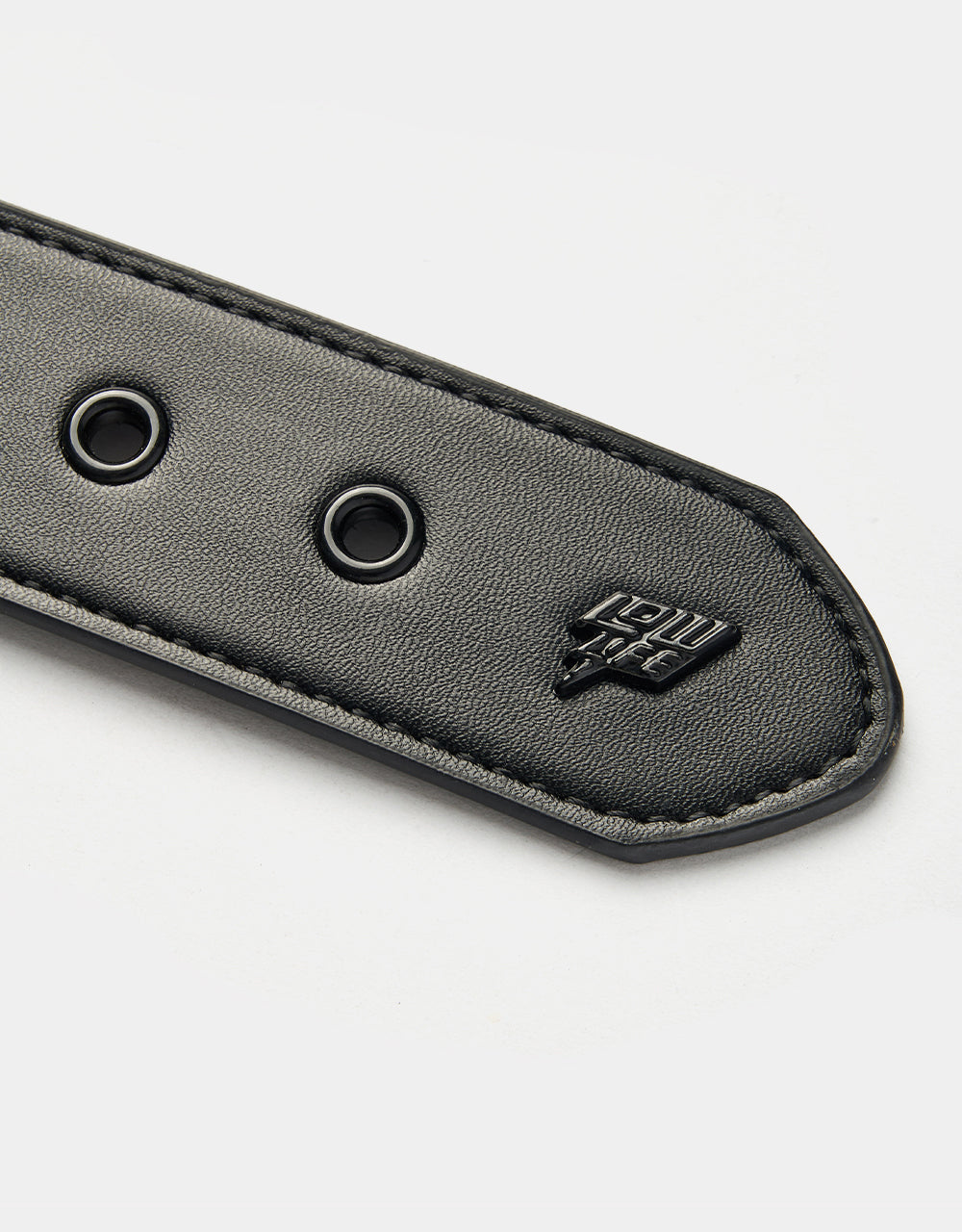 Lowlife Triple S Studded Leather Belt - Black and White