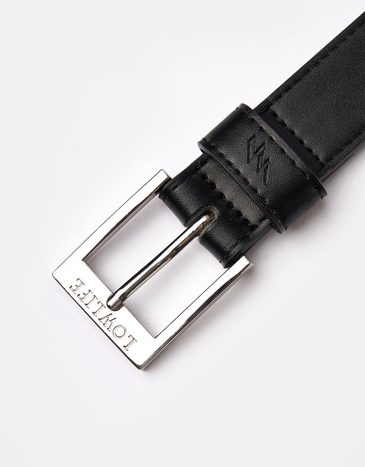 Lowlife Dub Leather Belt - Black Silver