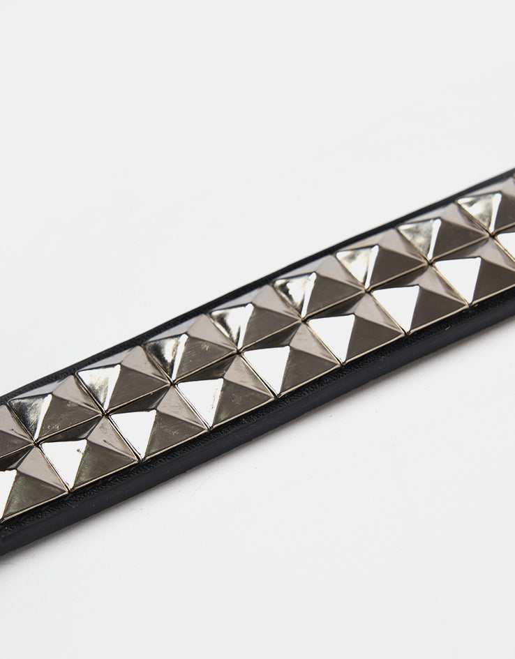 Lowlife Dub Leather Belt - Black Silver