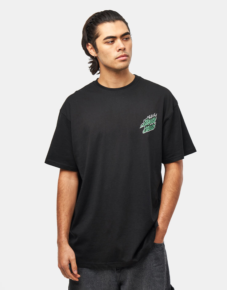 Santa Cruz Wired Flame Dot Chest T-Shirt - Black