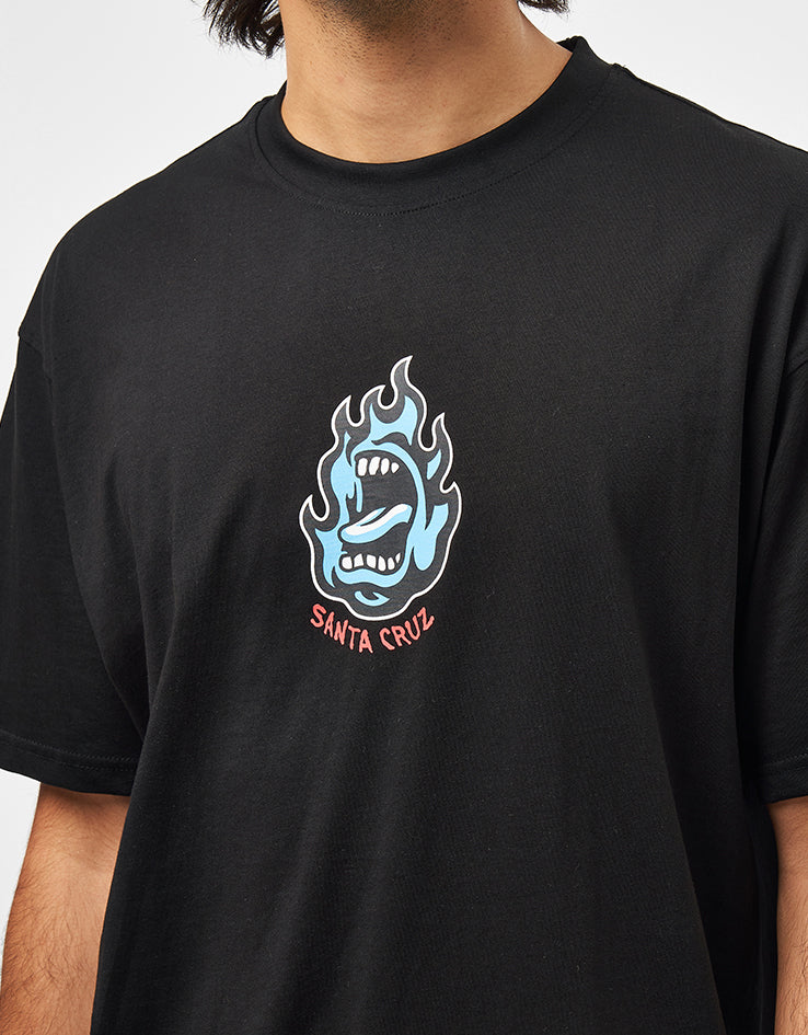 Santa Cruz Screaming Flame Front T-Shirt - Black