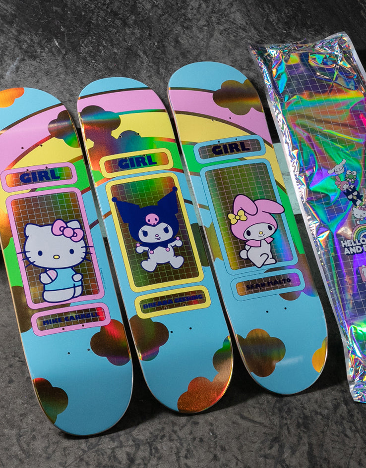 Girl Geering Hello Kitty Rainbow 'BLIND BAG' G045 Skateboard Deck - 8"