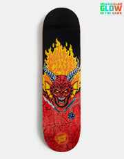 Santa Cruz x Stranger Things Hellfire Club Flames Skateboard Deck - 9"