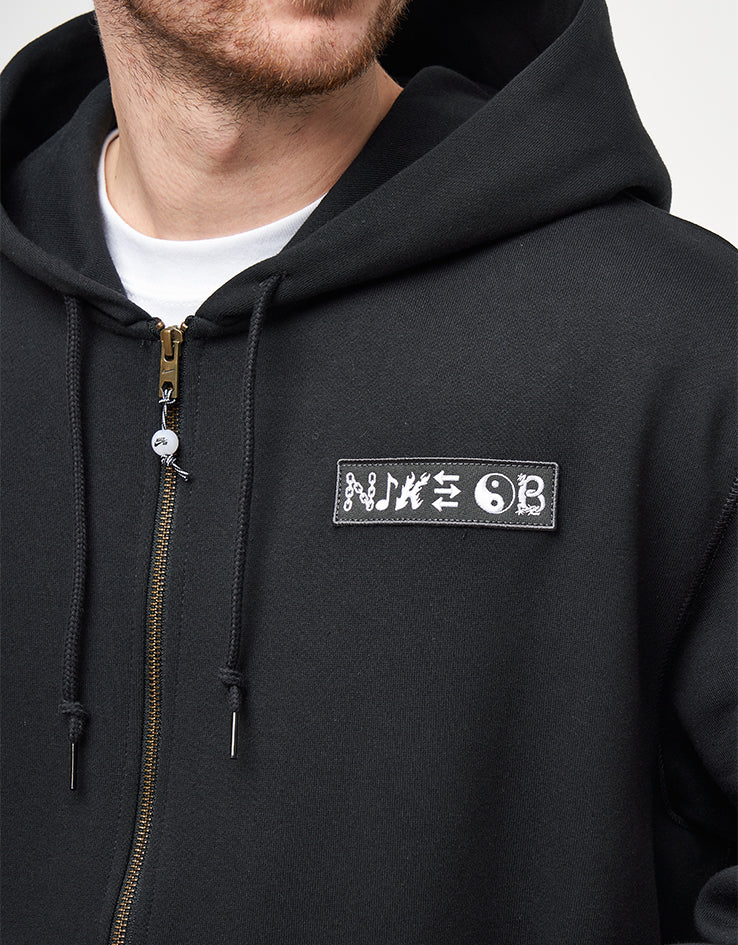 Nike SB Souvenir Pullover Zip Hoodie - Black