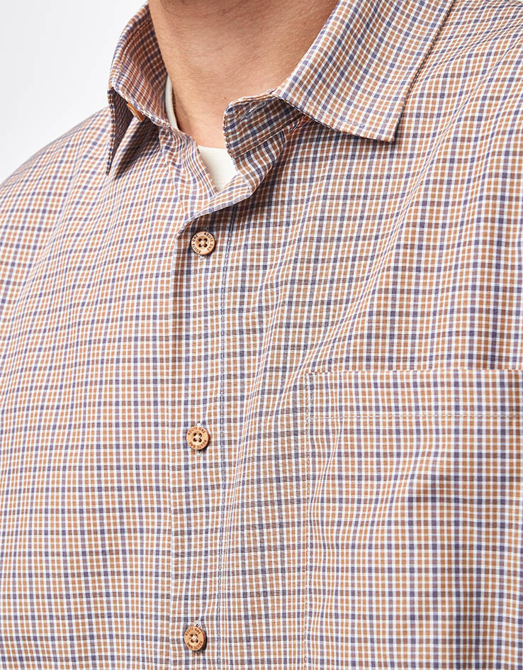 Route One Terrance S/S Plaid Shirt - Brown