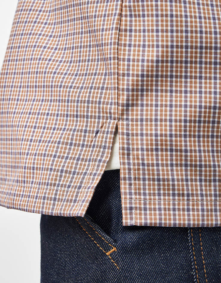 Route One Terrance S/S Plaid Shirt - Brown