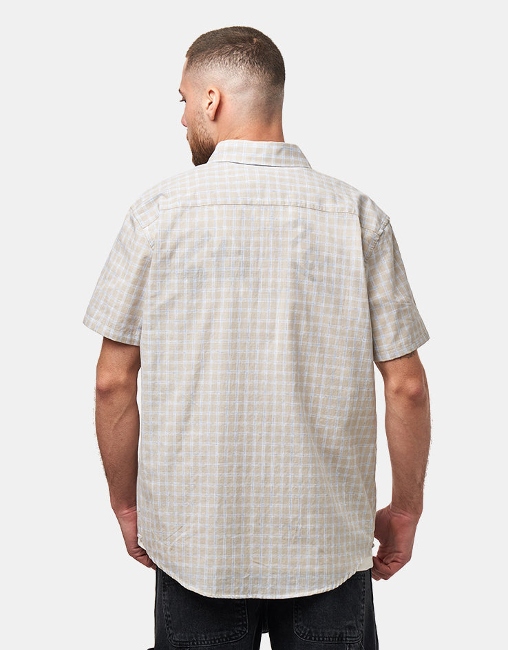 Route One Walter S/S Plaid Shirt - Beige
