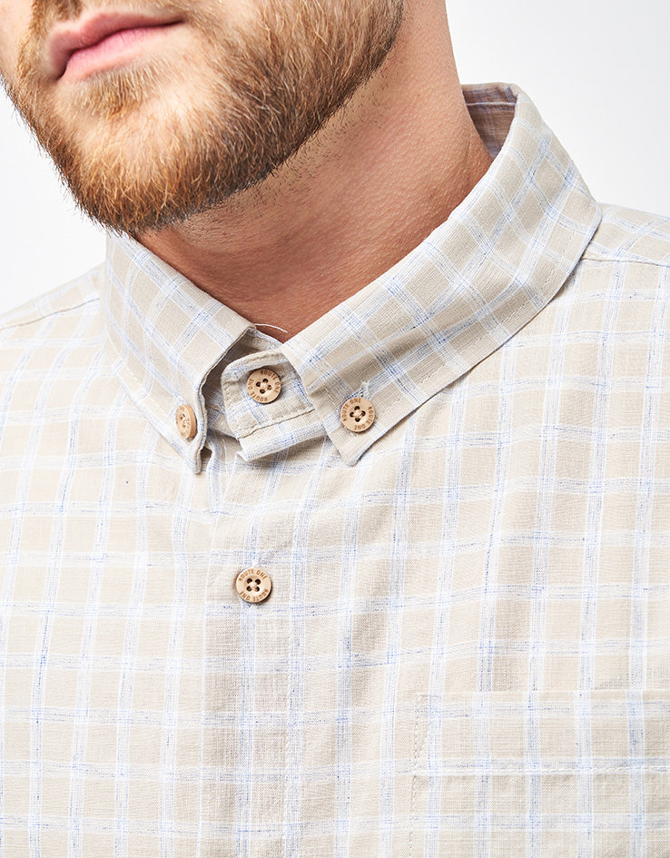 Route One Walter S/S Plaid Shirt - Beige