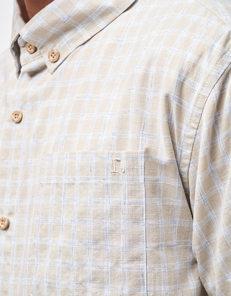 Route One Walter S/S Plaid Shirt - Beige