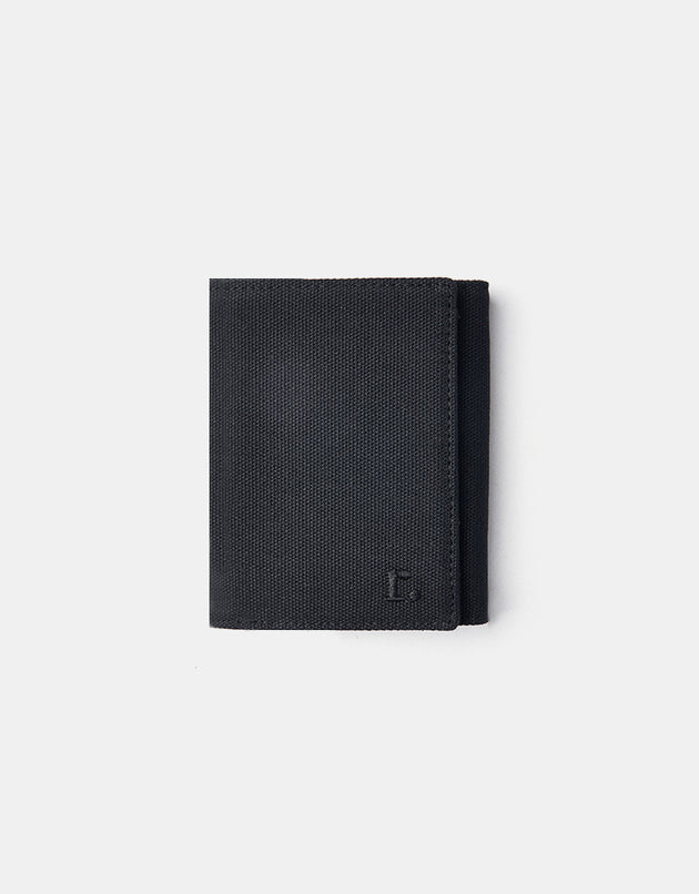 Route One Tri-Fold Canvas Wallet - Black