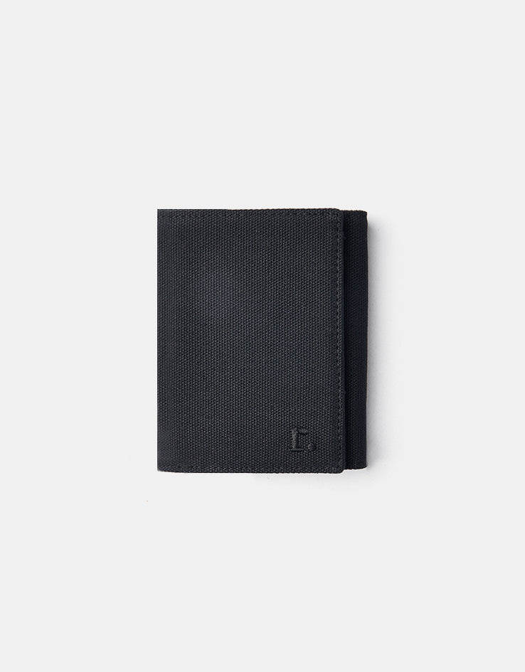 Route One Tri-Fold Canvas Wallet - Black