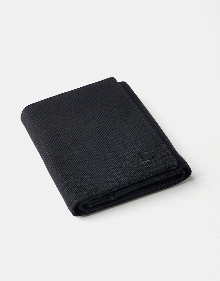 Route One Tri-Fold Canvas Wallet - Black