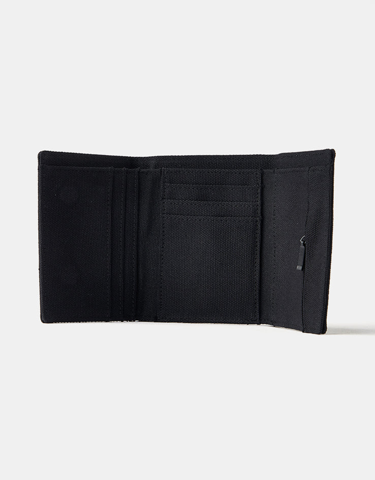 Route One Tri-Fold Canvas Wallet - Black