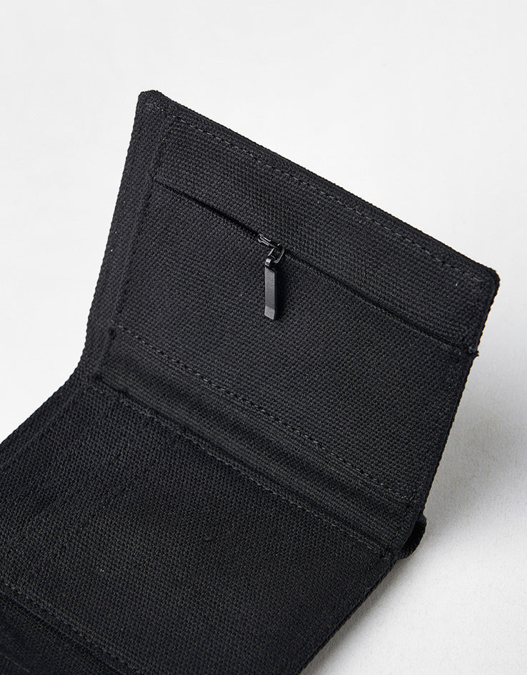 Route One Tri-Fold Canvas Wallet - Black