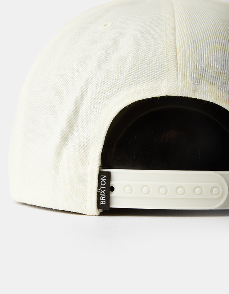 Brixton Oath III Snapback Cap - Off White/Midnight Blue