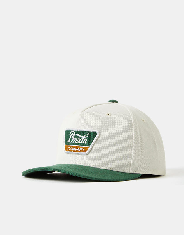 Brixton Linwood Netplus Snapback Cap - Off White/Primal Green