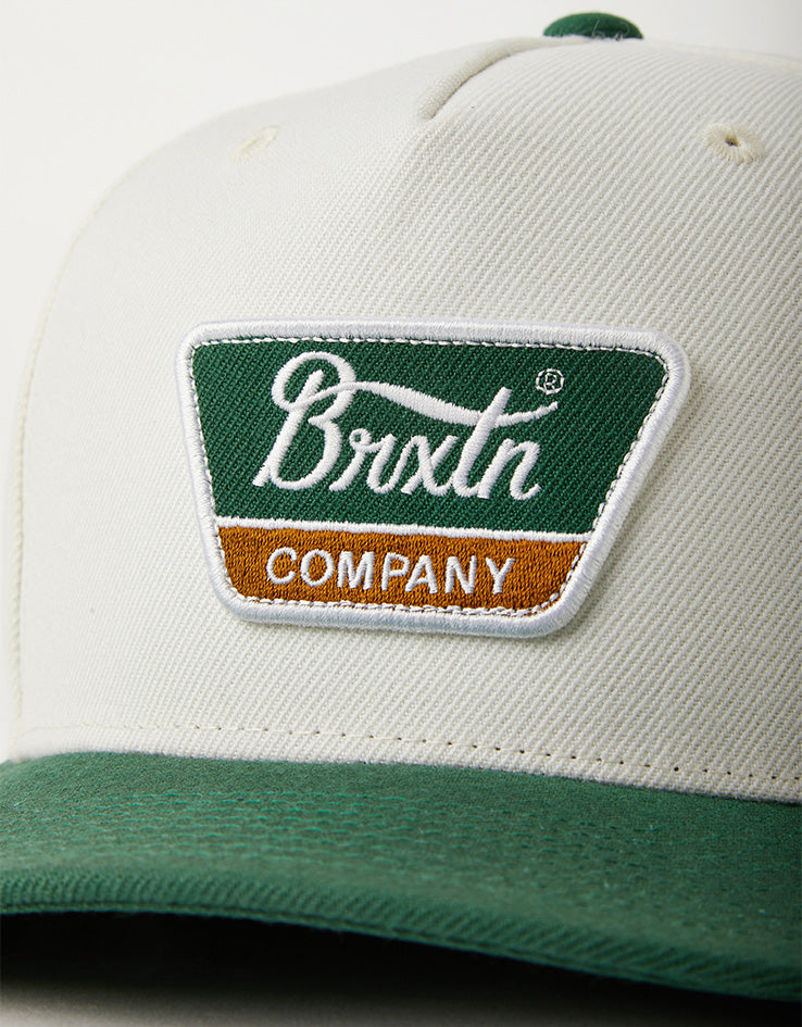 Brixton Linwood Netplus Snapback Cap - Off White/Primal Green