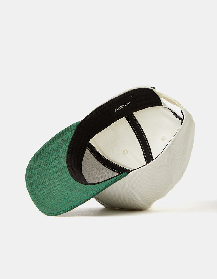 Brixton Linwood Netplus Snapback Cap - Off White/Primal Green