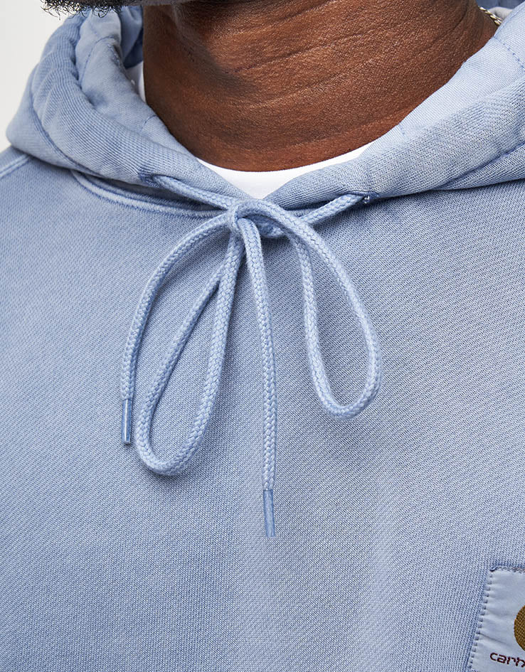 Carhartt WIP Hooded Nelson Sweat - Gentle Blue (Garment Dyed)