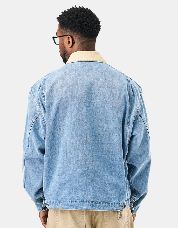Carhartt WIP OG Detroit Jacket - Blue/Dusty H Brown (Burst Washed)