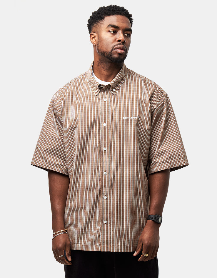 Carhartt WIP S/S Groff Shirt - Groff Check/Hamilton Brown
